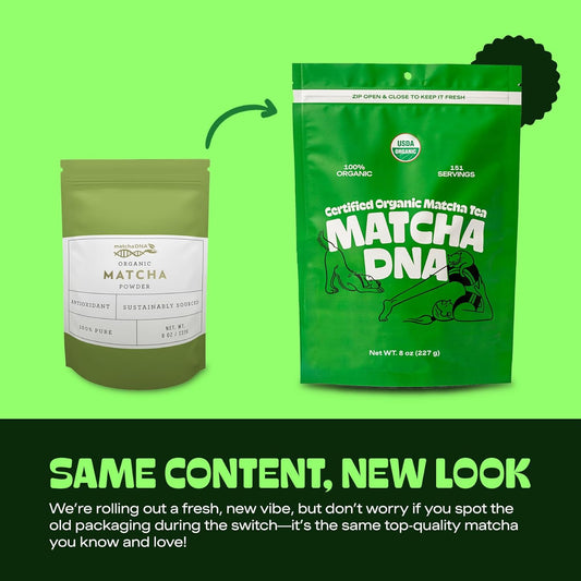 Matcha Dna Green Tea Powder Culinary Grade Powdered High In Antioxidants Usda Organic, 8 Ounce