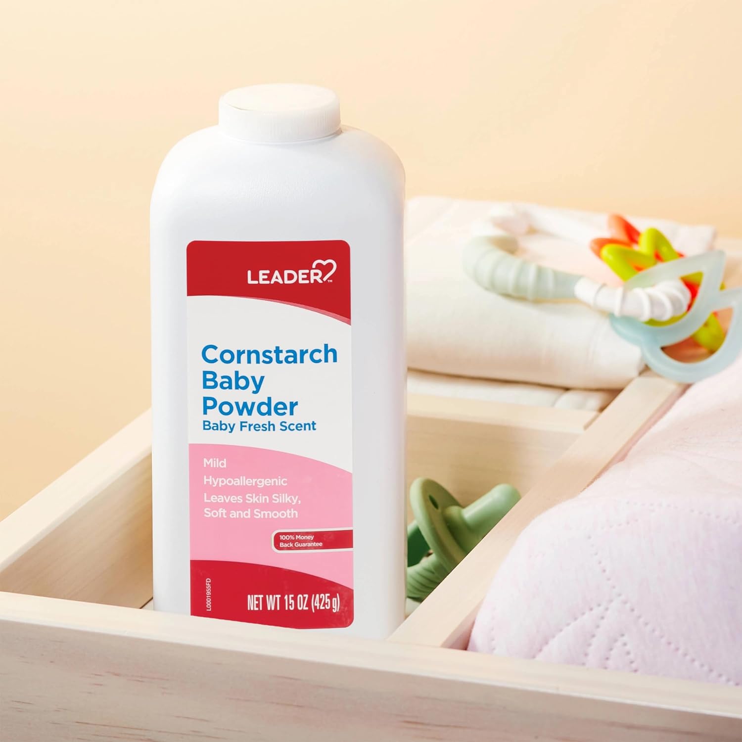 Leader Cornstarch Baby Powder, Baby Fresh, 15oz Each : Baby