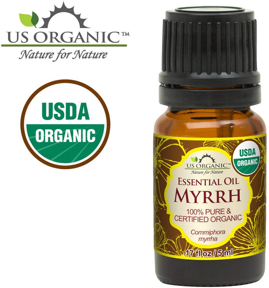 Us Organic 100% Genuine Myrrh Essential Oil - Sourced From The Horn Of Africa, Usda Certified Organic, Extracted By Hydro-Distillation (Myrrh, 5 Ml)