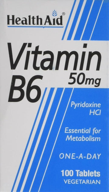 Healthaid Vitamin B6 (Pyridoxine Hcl) 50Mg - 100 Tablets