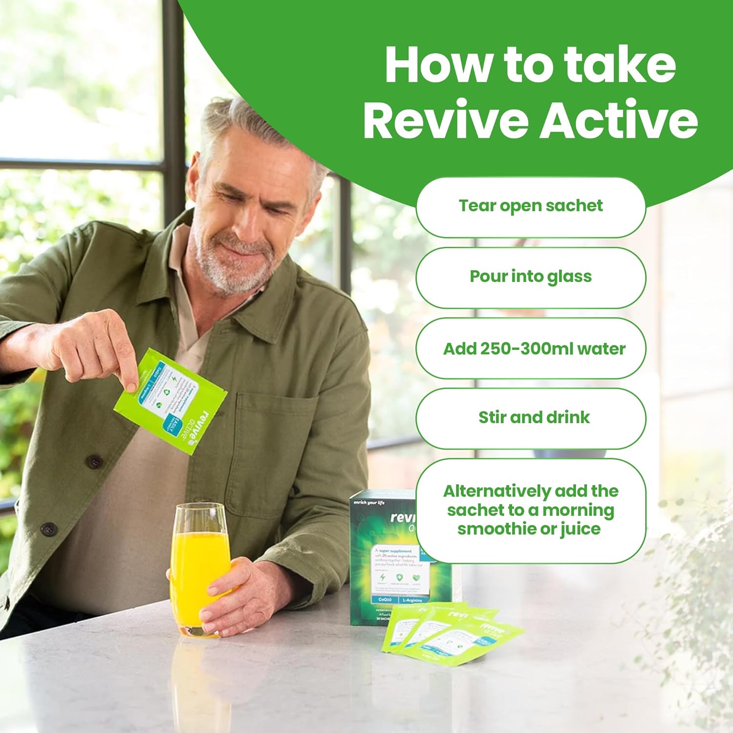 Revive Active Tropical Super Supplement - 26 Active Ingredients in 1 Daily Sachet - Vitamins C, D, K2, L-Arginine - Supports Overall Health & Immune System - 30 Day Supply : Amazon.co.uk: Health & Personal Care