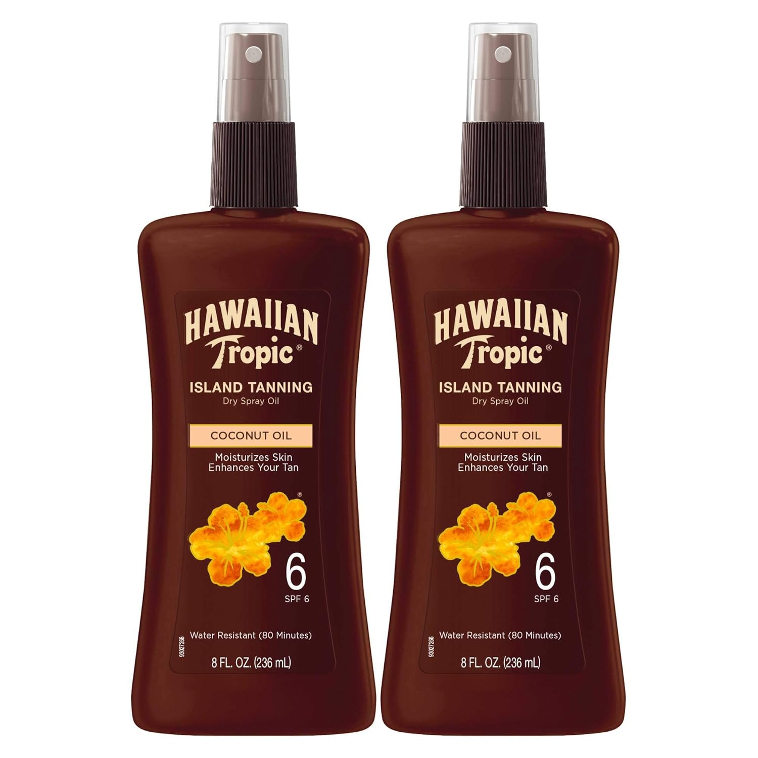 Hawaiian Tropic Island Tanning Oil Spray Sunscreen Spf 6, 8Oz | Tanning Sunscreen, Tanning Oil With Spf, Moisturizing Body Oil, Hawaiian Tropic Oil, Outdoor Tanning Oil, 8Oz Each Twin Pack