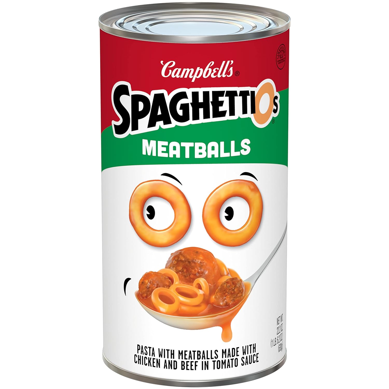 SpaghettiOs Canned Pasta with Meatballs, 22.2 oz Can