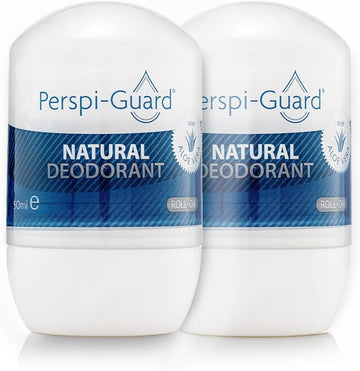 Perspi-Guard Natural Deodorant - Roll On Deodorant With Long-Lasting Odour Protection And Soothing Aloe Vera Extract - Vegan Friendly, Free From Alcohol, Parabens, And Aluminium Chloride - Twin Pack