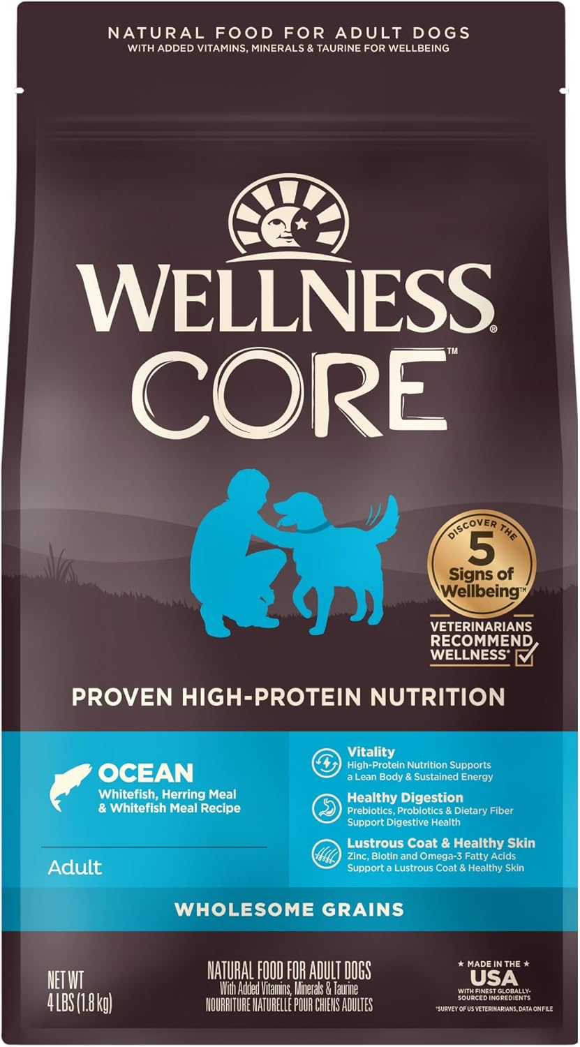 Wellness Core Wholesome Grains Ocean Recipe, 4 Pound Bag