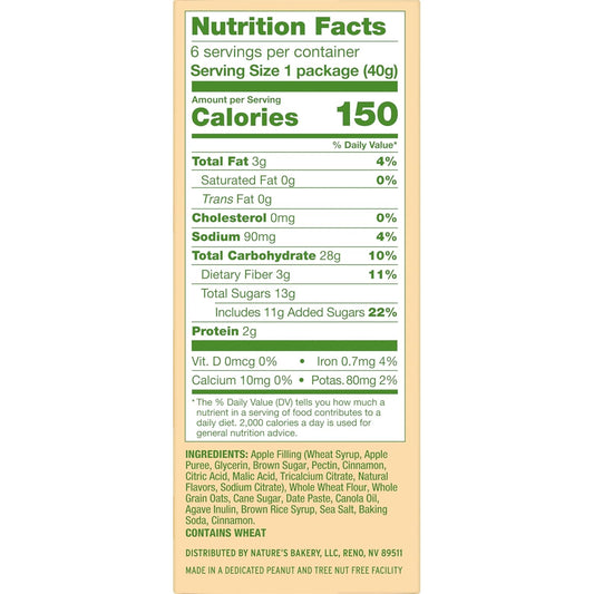 Nature'S Bakery Oatmeal Crumble Strawberry Bars, 1.41 Oz, 6 Ct