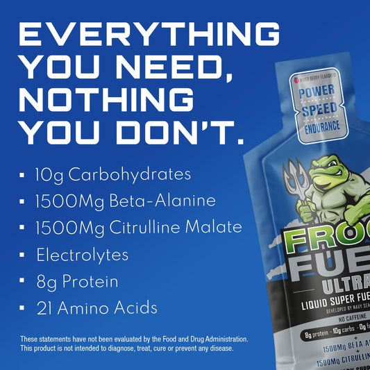 Frog Fuel Ultra Pre Workout Shot with 1500mg Beta Alanine, Electrolyte