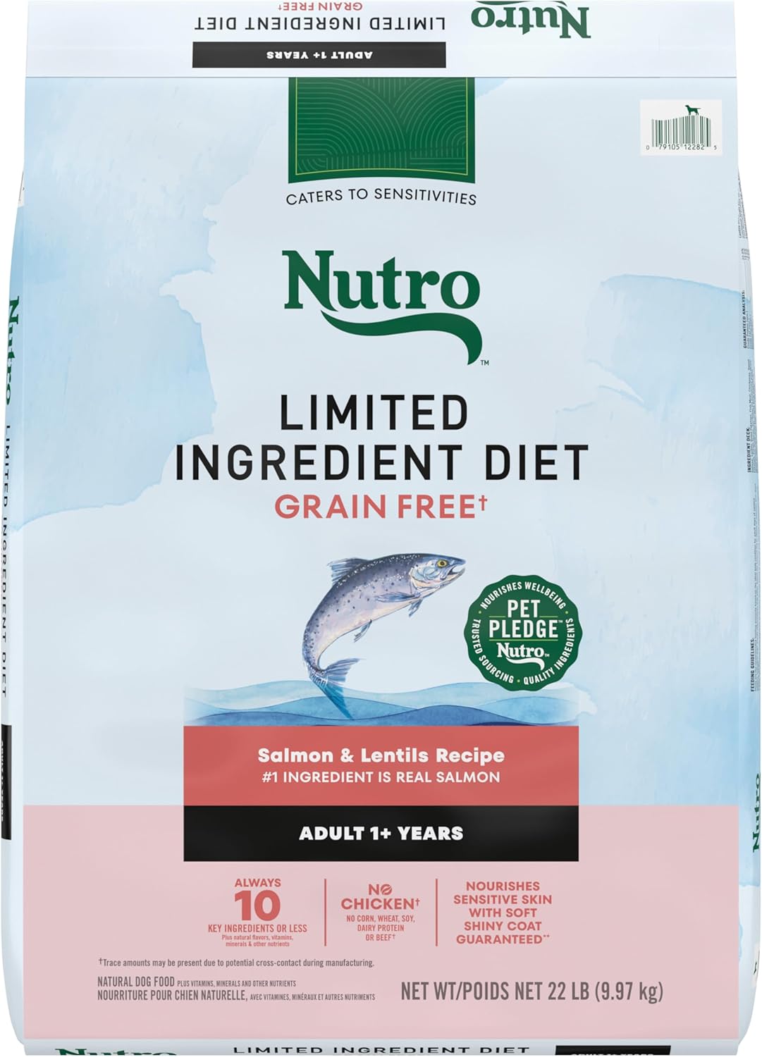 Nutro Limited Ingredient Diet Dry Dog Food, Salmon & Lentils Recipe, 22 Lbs