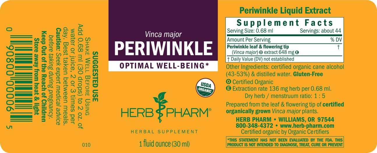 Herb Pharm Periwinkle Liquid Extract - 1 Ounce : Health & Household