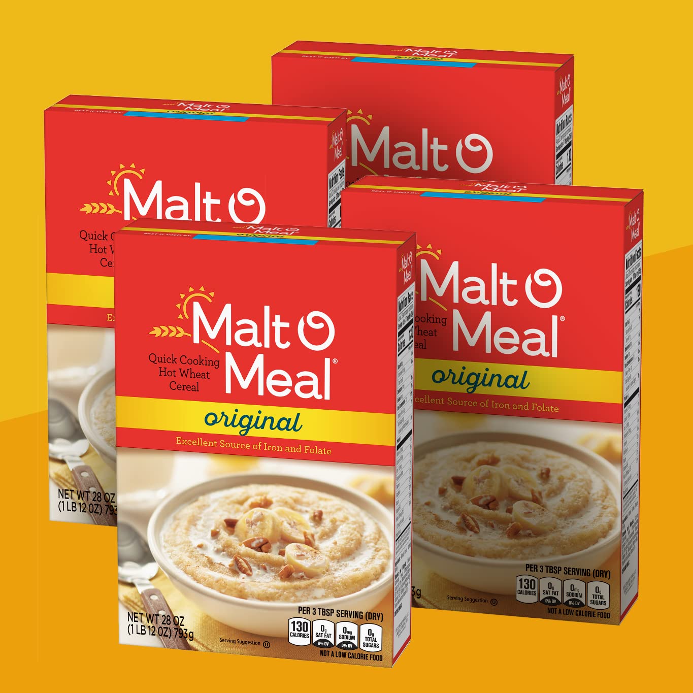 Malt-O-Meal, Original Malt-O-Meal Hot Breakfast Cereal, Quick Cooking, 28 Ounce Box (Pack of 4) : Grocery & Gourmet Food