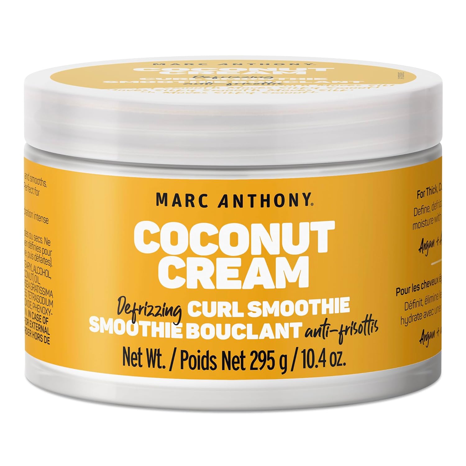 Marc Anthony Coconut Smoothie Hair Cream - Defrizzing Curl-Defining Hair Cream For Definition & Long-Lasting Hold With Avocado Oil - Sulfate-Free & Professional Haircare For All Hair Types