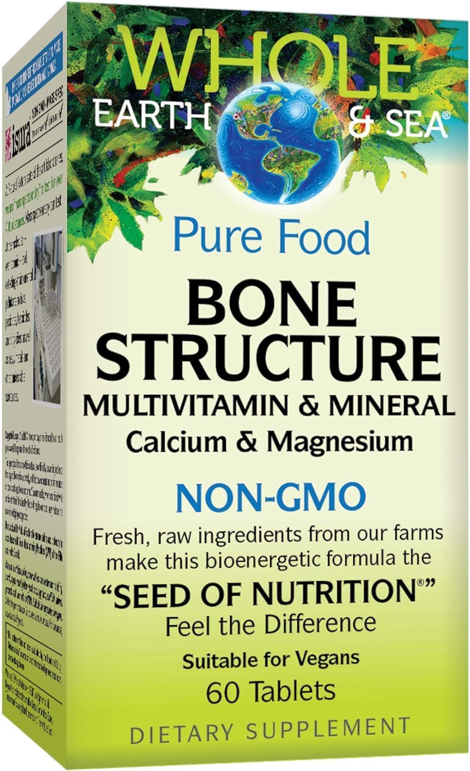 Whole Earth & Sea From Natural Factors, Bone Structure Multivitamin & Mineral, Whole Food Supplement, Vegan And Gluten Free, 60 Tablets (30 Servings)