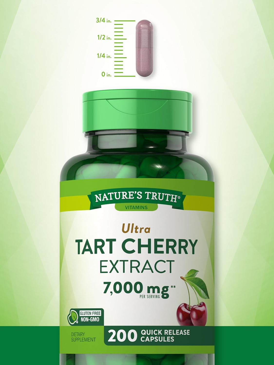 Tart Cherry Extract Capsules | 7000mg | 200 Count | Non-GMO & Gluten Free Supplement | by Nature's Truth : Health & Household