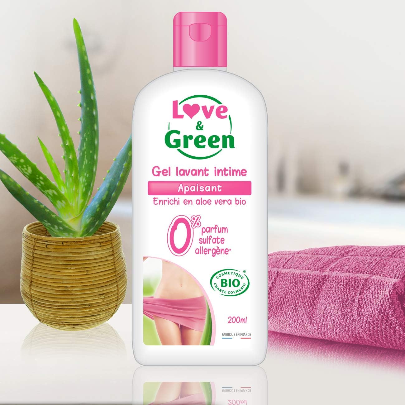 Love & Green - Organic Soothing Intimate Washing Gel 200 Ml - Made In France