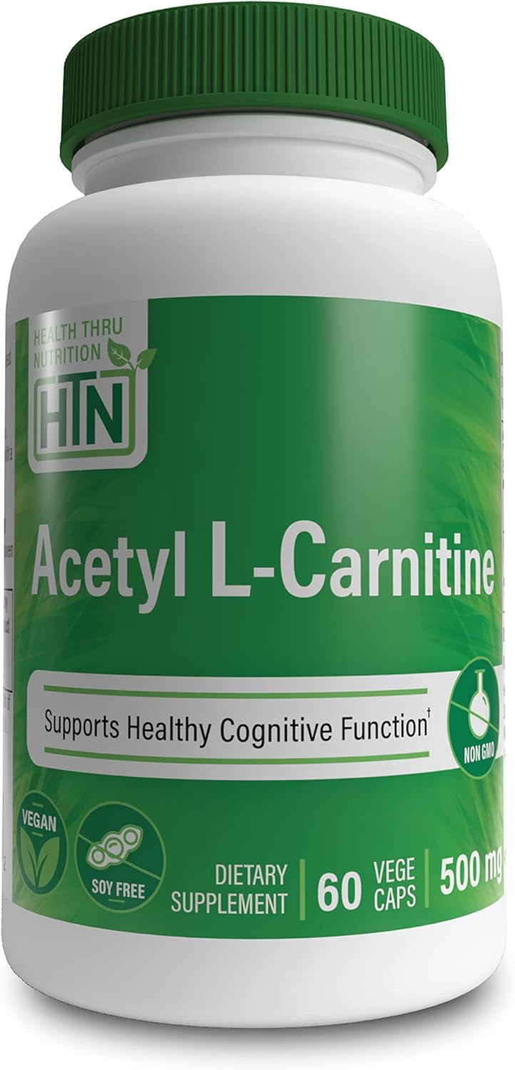 Health Thru Nutrition Acetyl L-Carnitine 500Mg 60 Capsules | Supports Cognition & Mental Function | Memory & Attention | Non-Gmo, 3Rd Party Tested, Hypoallergenic, Gluten Free, Soy Free, Vegan