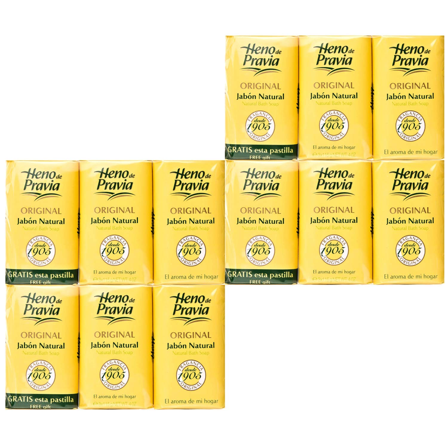 Heno De Pravia - 4 Sets Of 2 Soaps Plus 1 Free 4 Oz. 4-Pack (12 Soaps)