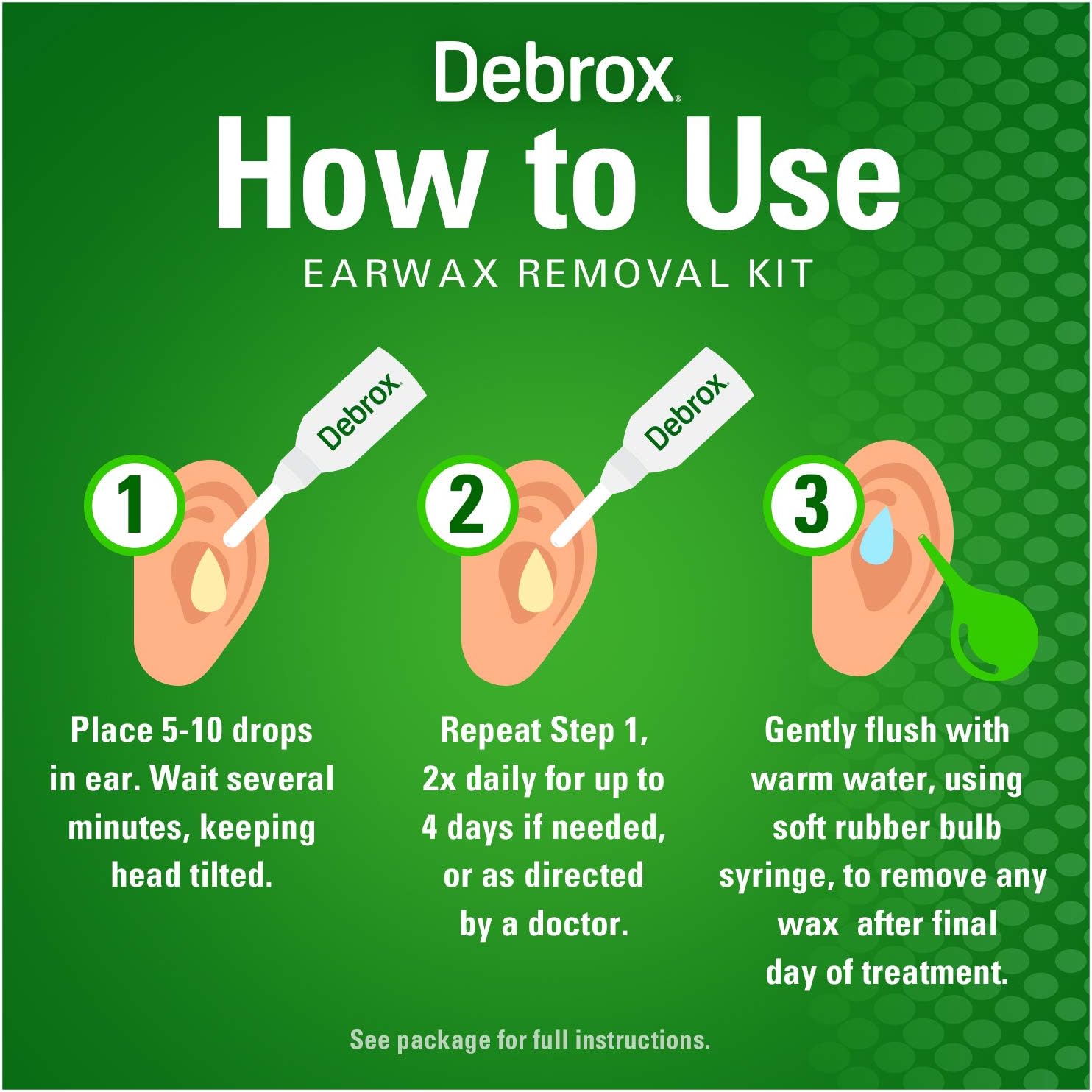 Debrox Ear Wax Removal Kit - Includes Bulb Syringe and 0.5 Fl Oz Removal Drops for Cleaning Ears : Health & Household