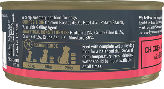 Encore 100% Natural Wet Dog Food, Grain Free Chicken with Beef in Gravy Pack of 12 x 156g Tins?ENC3412-4SC