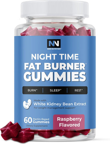 Night Time Fat Burner Gummies, Sleep Support & Weight Loss Supplement | Slimming Hunger Suppressant & Metabolism Booster, Shred Belly Fat While You Sleep | Nighttime Diet Gummies For Women & Men 60Ct