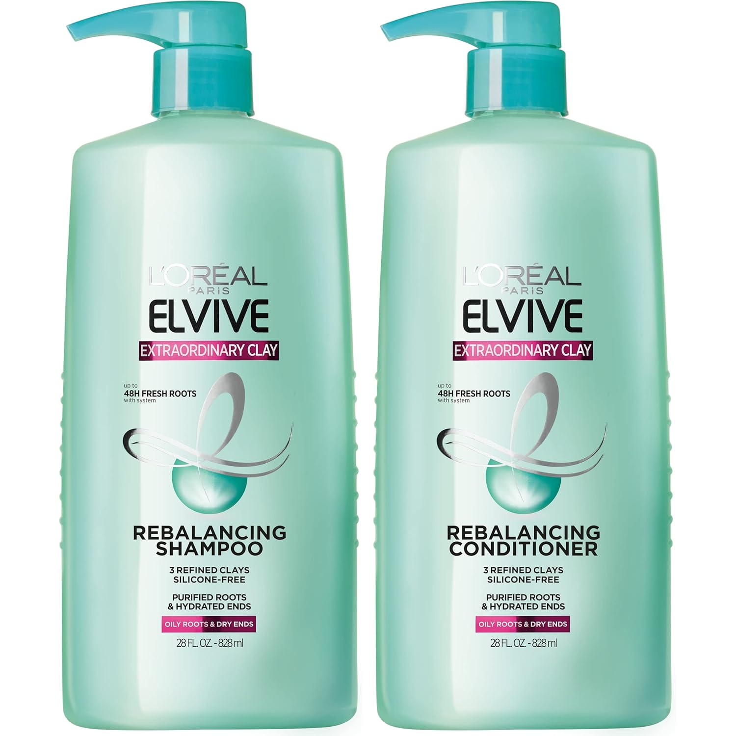 L'Oreal Paris Elvive Extraordinary Clay Rebalancing Shampoo And Conditioner 2 Piece Set