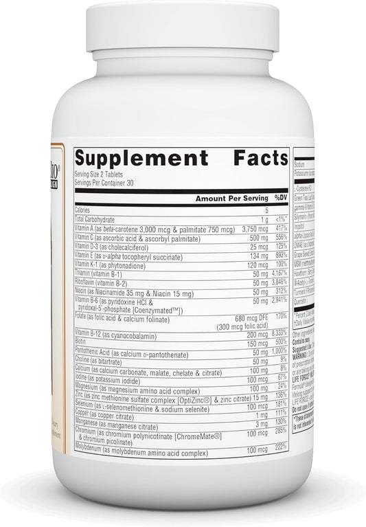 Source Naturals Life Force Multiple Iron Free Daily Multivitamin High Potency Essential Vitamins, Minerals, Antioxidants & Nutrients - Energy & Immune Boost - 60 Tablets