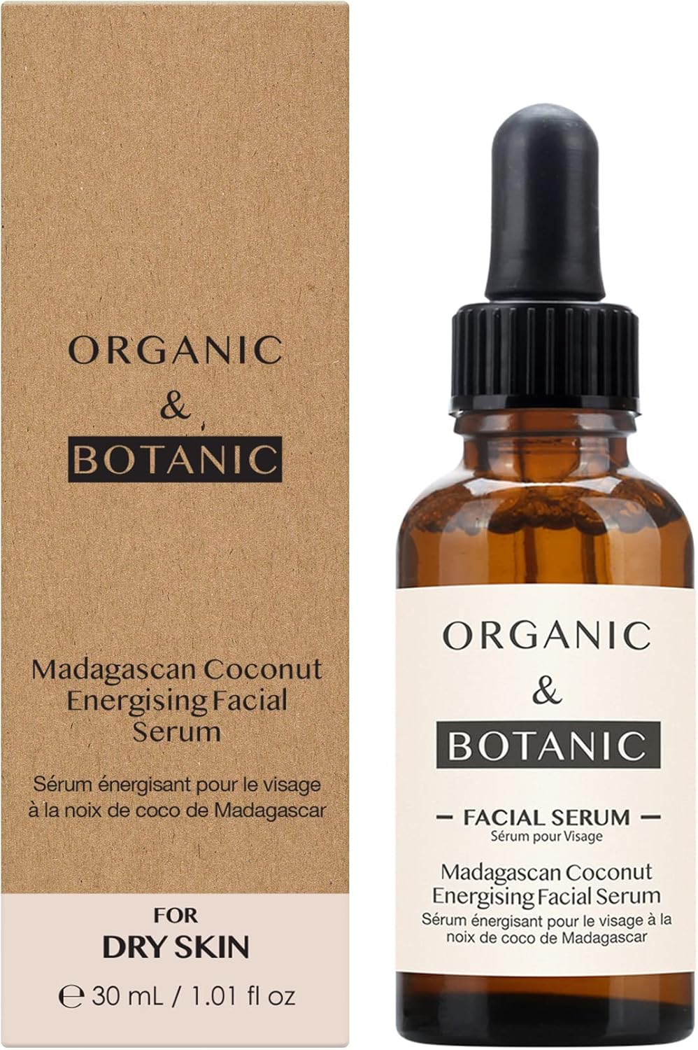 Organic & Botanic Madagascan Coconut Facial Serum | Hydrating & Soothing Serum With Aloe Vera & Vitamin E For Radiant, Nourished Skin
