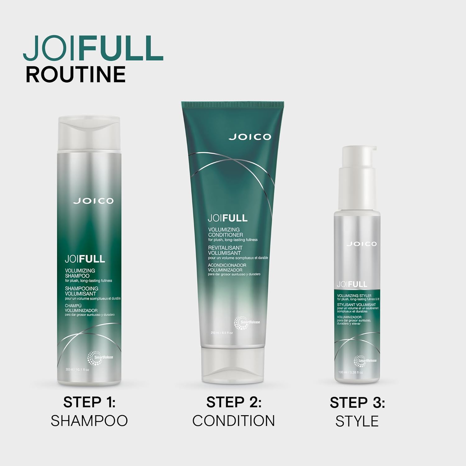 Joico Joifull Volumizing Styler | For Fine, Thin Hair | Add Instant Body | Long-Lasting Volume & Texture | Protect Against Pollution | With Rice Protein & Bamboo Extract | 3.38 Fl Oz : Beauty & Personal Care