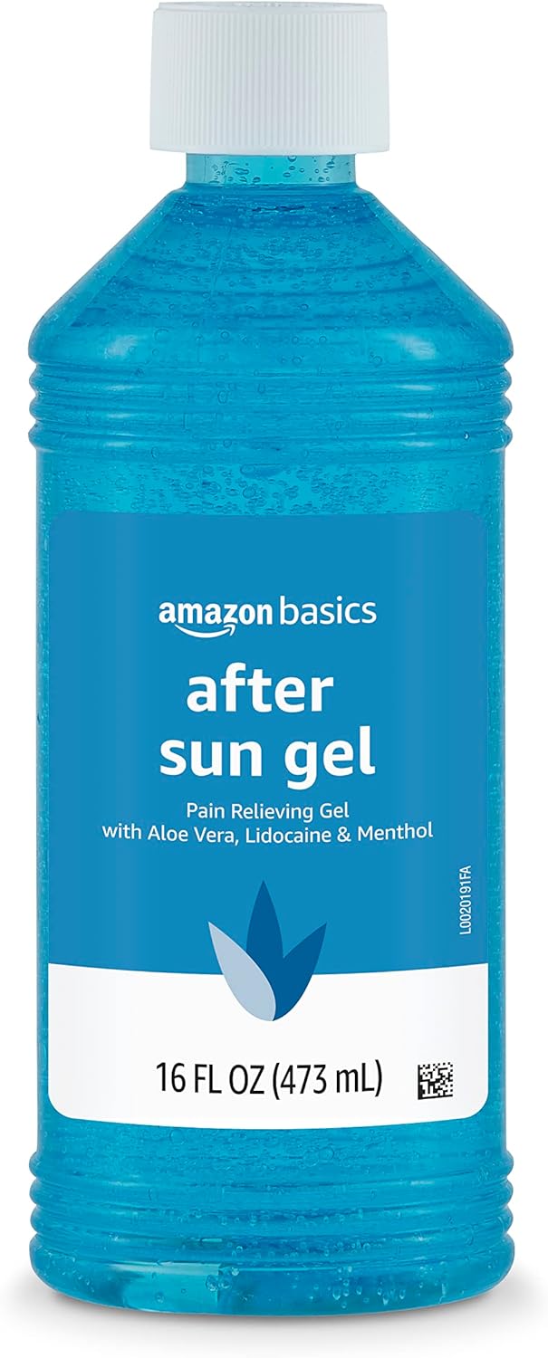 Amazon Basics After Sun Gel With Aloe Vera, Lidocaine And Menthol, 16 Fl Oz (Pack Of 1) (Previously Solimo)