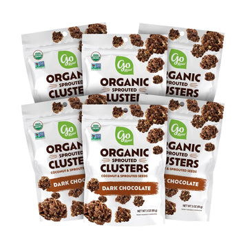 Go Raw Sprouted Organic Dark Chocolate Clusters With Coconut & Sprouted Seeds, 6 Ct Box Of 3 Oz Bags