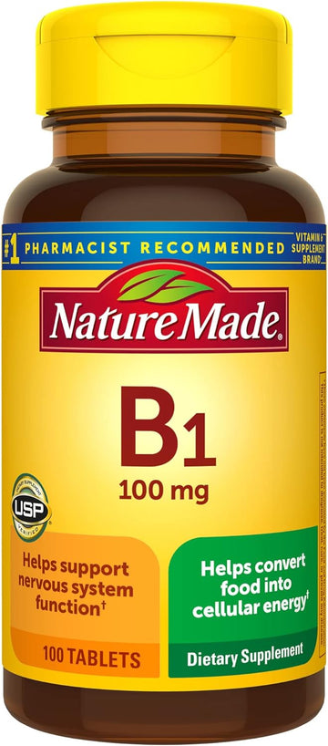 Nature Made Vitamin B1 100 Mg, Dietary Supplement For Energy Metabolism Support, 100 Tablets, 100 Day Supply