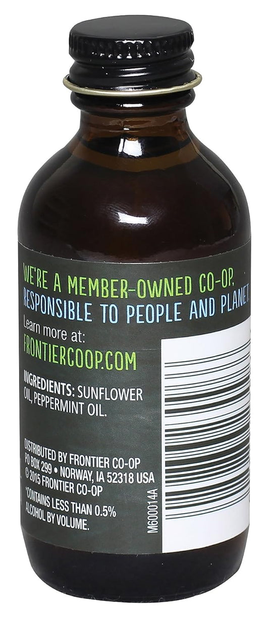 Frontier Co-Op Organic Peppermint Flavor, 2 Ounce Glass Jar, Non-Alcoholic, Great For Baking, Coffee And More