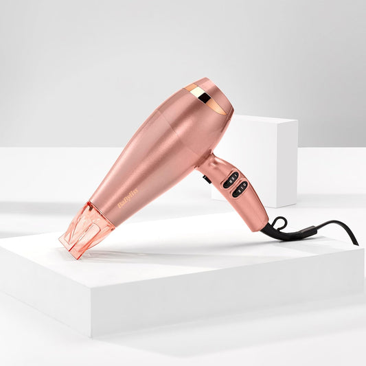 Babyliss Shimmer Hair Dryer - 2100W Professional Ionic Blow Dryer, Lightweight Travel Hairdryer, Fast Drying Ceramic Hair Dryer, 3 Heat & 2 Speed Settings, Silver, 5336Bu