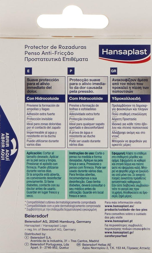 Hansaplast 2 Pack Anti Blister Adhesive Dressing, Anti Blister Relief Anti Friction Invisible Protection, Strong Adhesion, Waterproof