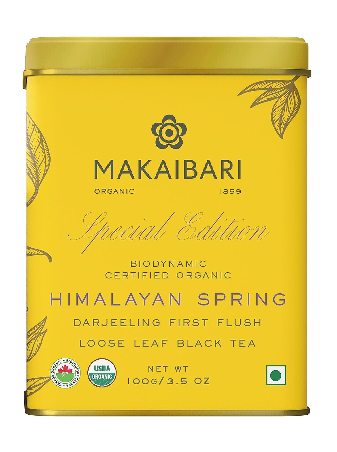 Makaibari Himalayan Spring, Special Edition First Flush Black Tea 100 Gm | Usda Organic Certified Darjeeling Black Tea | Single Estate Loose Leaf Tea