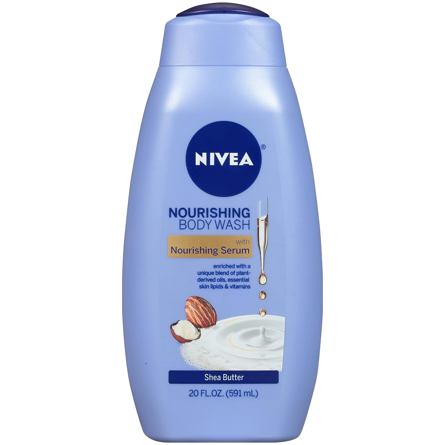 NIVEA Shea Butter Nourishing Body Wash, Moisturizing Body Wash for Dry Skin, 20 Fl Oz Bottle