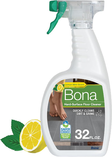 Bona Multi-Surface Floor Cleaner Spray - 32 fl oz - Lemon Mint Scent - Refillable - Residue-Free Floor Cleaning Solution for Stone, Tile, Laminate, and Vinyl Floors