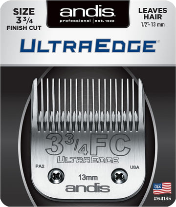 Andis Carbon-Infused Steel UltraEdge Dog Clipper Blade, Size-3-3/4 FC, 1/2-Inch Cut Length (64135)