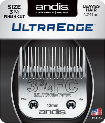 Andis Carbon-Infused Steel Ultraedge Dog Clipper Blade, Size-3-3/4 Fc, 1/2-Inch Cut Length (64135)