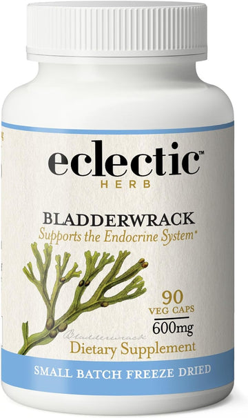 ECLECTIC INSTITUTE Raw Freeze-Dried Non-GMO Bladderwrack Whole Plant | Endocrine System, Healthy Skin and Hair | 90 CT