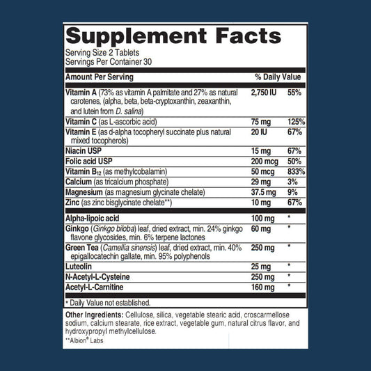 – Advanced Hearing Formula Supplement, Ear Health Vitamins, Support Auditory Nerve Function, Multivitamin With Vitamins A, C, E, Folic, Calcium, Magnesium, Zinc (60 Tablets)