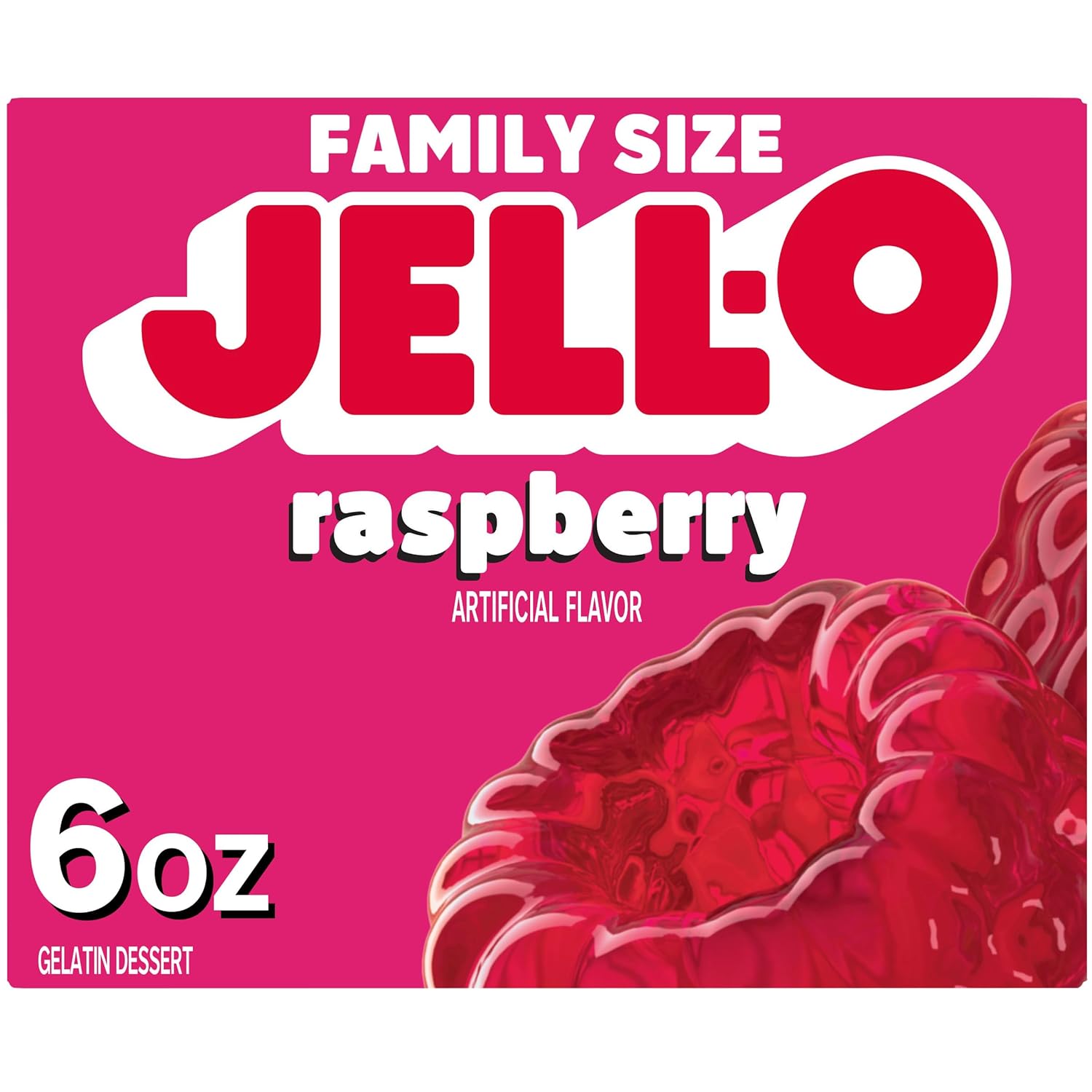 Jell-O Raspberry Gelatin Dessert Mix (6 Oz Box)