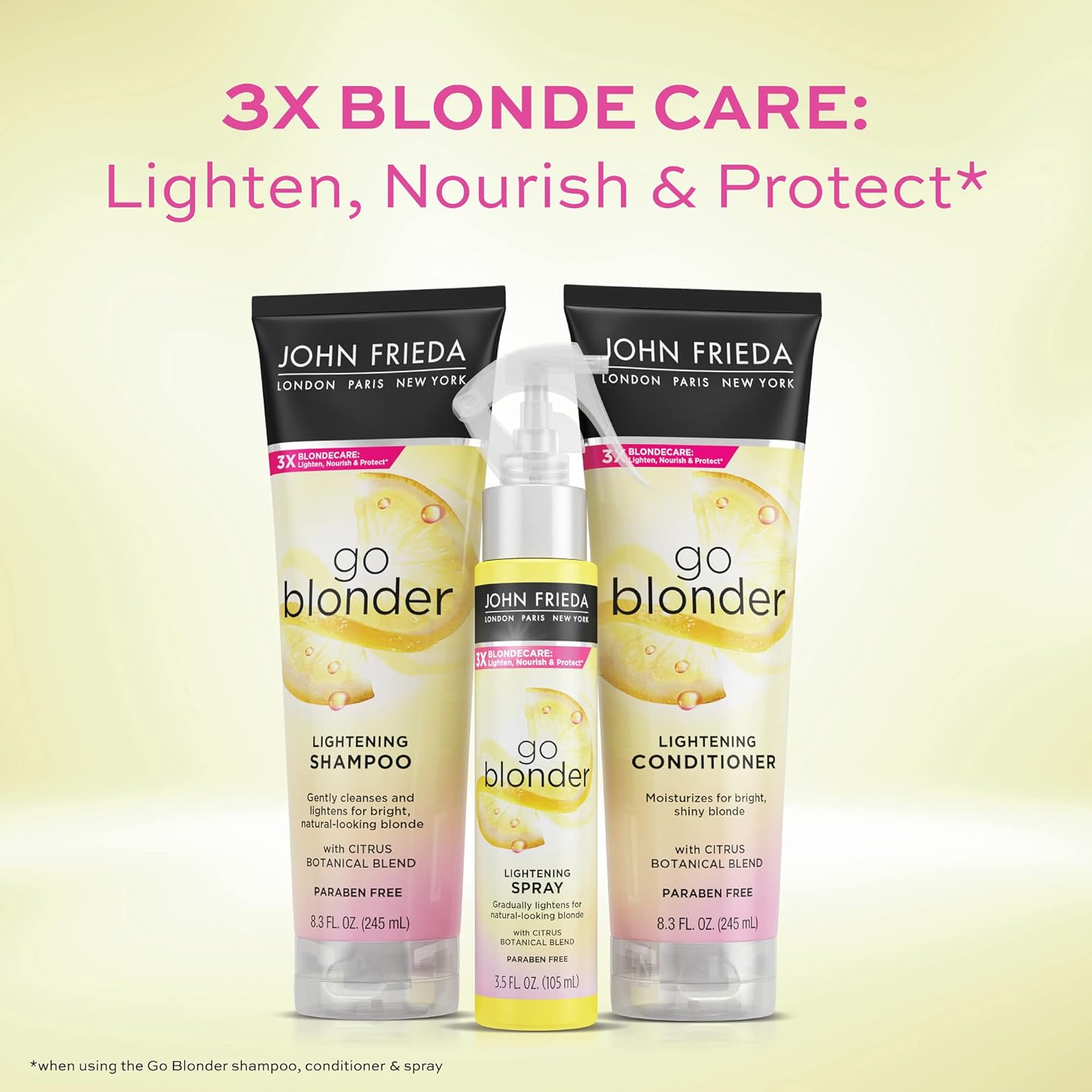 John Frieda Go Blonder Lightening Spray, Controlled Hair Lightener To Gradually Lighten Hair, With Citrus And Chamomile Blondmend Technology, 3.5 Oz : Hair Sprays : Beauty & Personal Care