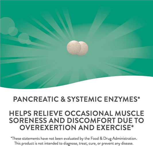 Nature's Way Mega-Zyme Systemic Enzymes, Relieves Occasional Muscle Soreness and Discomfort*, Pancreatic Enzymes, Digestive Support*, Reduces Occasional Digestive Discomfort*, 200 Tablets