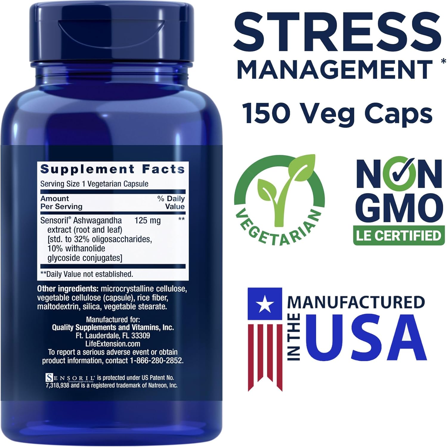 Life Extension Optimized Ashwagandha, 150 Veg Caps (Pack of 2)