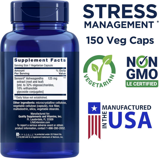 Life Extension Optimized Ashwagandha, 150 Veg Caps (Pack of 2)