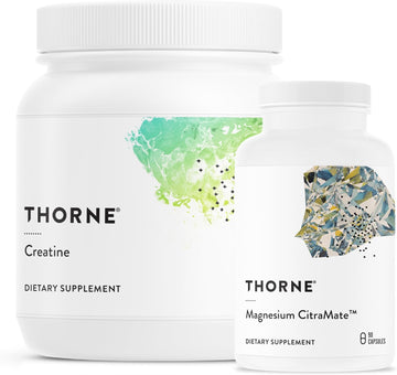Thorne Magnesium Citramate & Creatine Performance Combo - Essential Support For Energy, Muscles, And Cognitive Function - 90 Servings