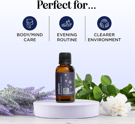 Sleep Essential Oil Blend For Diffuser - Dream Oils Diffusers Aromatherapy And Wellness With Ylang-Ylang Clary Sage Roman Chamomile Lavender Time Support