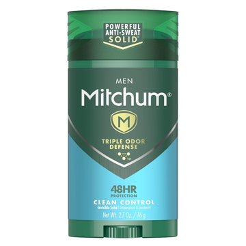 Mitchum Men'S Deodorant, Antiperspirant Stick, Triple Odor Defense Invisible Solid, 48 Hr Protection, Dermatologist Tested, Clean Control, 2.7 Oz (Pack Of 1)