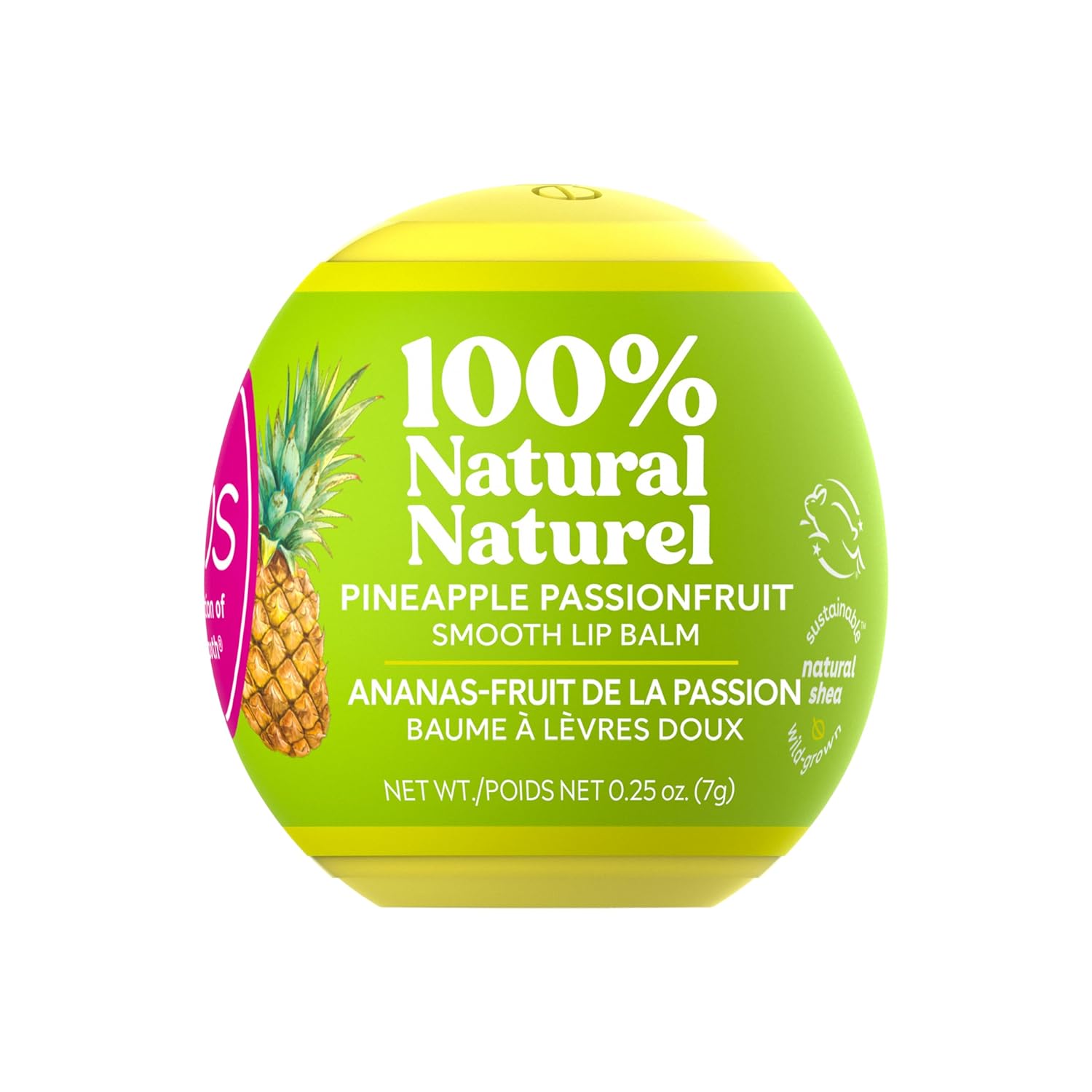 eos 100% Natural Lip Balm- Pineapple Passionfruit, All-Day Moisture, Made for Sensitive Skin, Lip Care Products, 0.25 oz