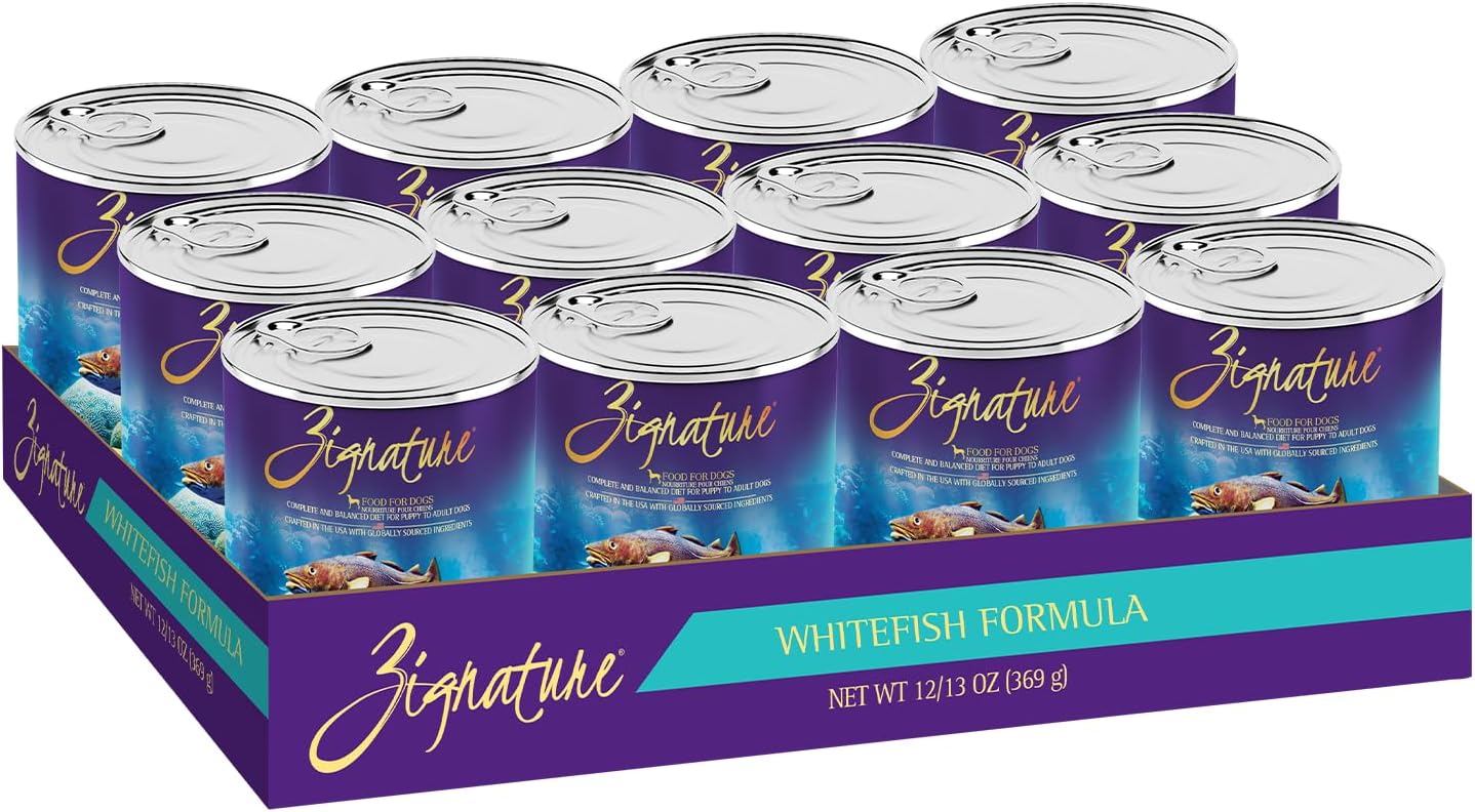 Zignature Whitefish Formula Wet Dog Food 13Oz, Case Of 12